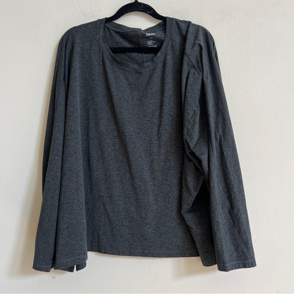 GIRLFRIEND COLLECTIVE ReSet Long Sleeve Tee - Light Grey Size 5X - Picture 4 of 5